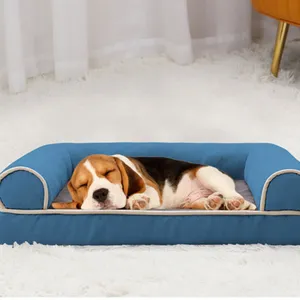 Luxury Canvas Pet Bed Large Calming Mascotas cama Para Perros Indestructible Chew Proof Extra Dog Beds