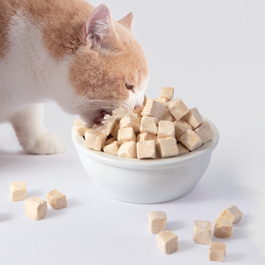 Nourriture pour animaux <span class=keywords><strong>de</strong></span> compagnie biologique OEM/ODM, cubes <span class=keywords><strong>de</strong></span> poulet lyophilisés, riches en protéines, viande pure, friandises pour chats - Product Image 1