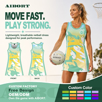 Seragam Netball Wanita Custom OEM Aolan dengan Cetak Sublimasi untuk Klub, Sekolah, dan Tim