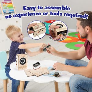 Kits scientifiques pour enfants Kits de tiges pour garçons et filles Construisez vos propres jouets radio FM Ensemble électronique en bois pour adolescents Meilleurs projets Cadeaux - Product Image 5