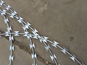 China Export Double Spiral Razor Iron <b>Wire</b> <b>Barbed</b> <b>Wire</b> Coil Hot-Dipped Galvanized/PVC Coated Anti-Climbing for Railway Use - Product Image 4
