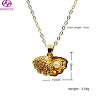 Collier pendentif en perle de coquillage incrustée de zircon plaqué or 18 carats, chaîne fine, bijoux tendance pour femmes, pour tous les jours et les mariages