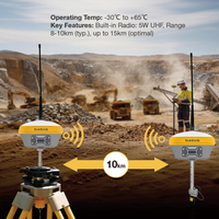 Station de base GNSS RTK GPS TopTech TK300 Tk800 avec double batterie échangeable à chaud, radio multifréquence 2W IP67 pour la topographie
