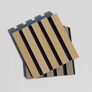 Art3d 2 slat kayu produk baru pemasok emas merasa membeli panel akustik untuk dinding dan langit-langit