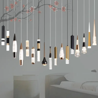 Suspension moderne en cristal, style minimaliste de luxe, abat-jour cylindrique, design nordique, pour hôtel, LED, noir et or