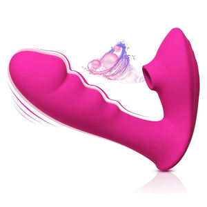 Juguete de silicona para adultos 2 en 1 G Spot Masajista Clítoris Succionador Vibrador Estimulador portátil Consolador Vibrador de succión para mujeres - Product Image 1