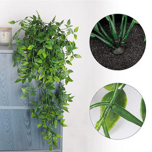 Guirlande de <span class=keywords><strong>plantes</strong></span> artificielles suspendues en plastique vert avec pot - Product Image 3