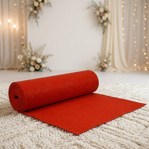 Formato personalizzato <span class=keywords><strong>tappeto</strong></span> <span class=keywords><strong>rosso</strong></span> Runner per festa in feltro tessuto Non tessuto in poliestere - Product Image 3