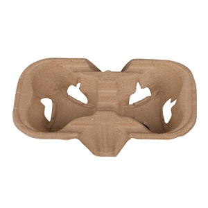 O papel de café portátil do Takeout leva o logotipo amigável do suporte do copo plástico Eco impresso 2 copo bebida reciclada polpa copo bandeja - Product Image 6