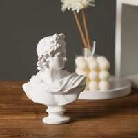 Buste d'Apollon en résine imitation gypse blanc, figurine classique européenne, statue de personnage grec pour la décoration de table à la maison