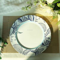 Assiettes de chargeur de conception en porcelaine bleue et blanche chinoise pour décor de table de dîner de mariage