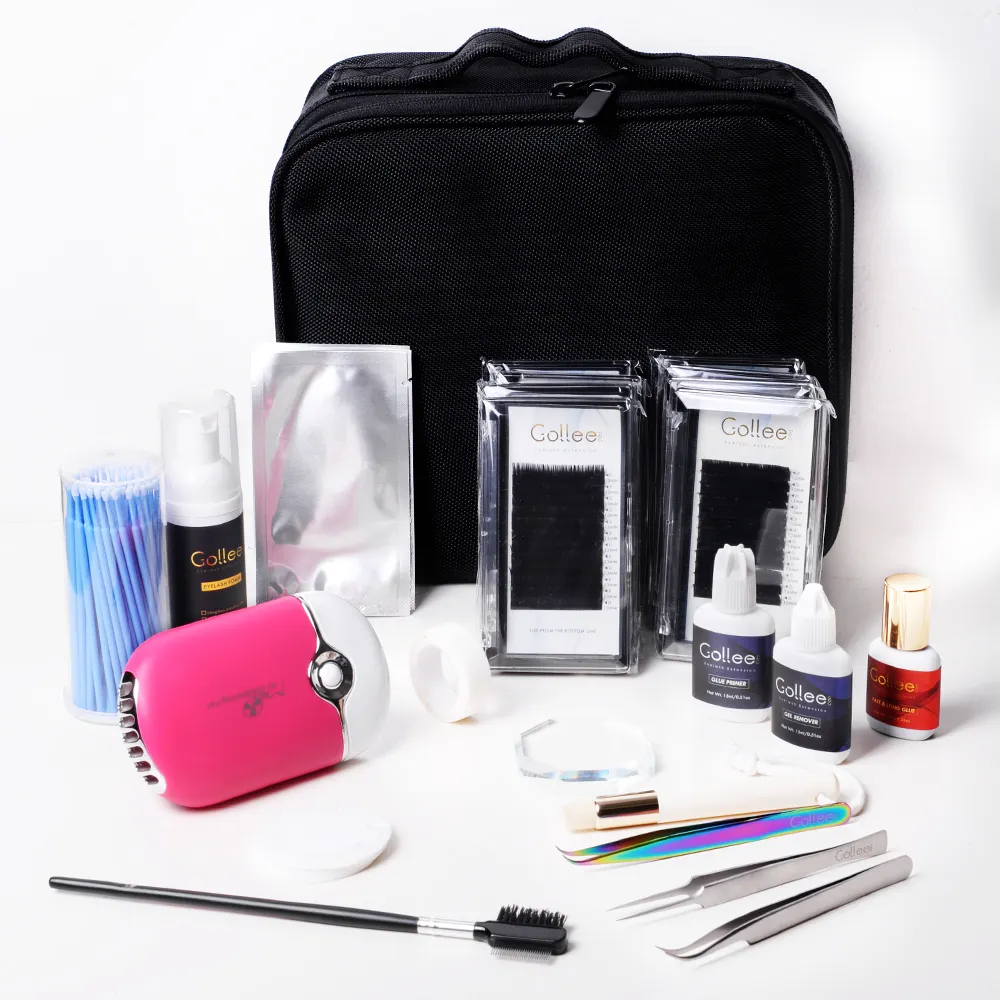 Gollee Premium Wholesale Multipack Box Vendors Professional Case Starter Individual Bag Eyelash Extension Training Eyelash Kit