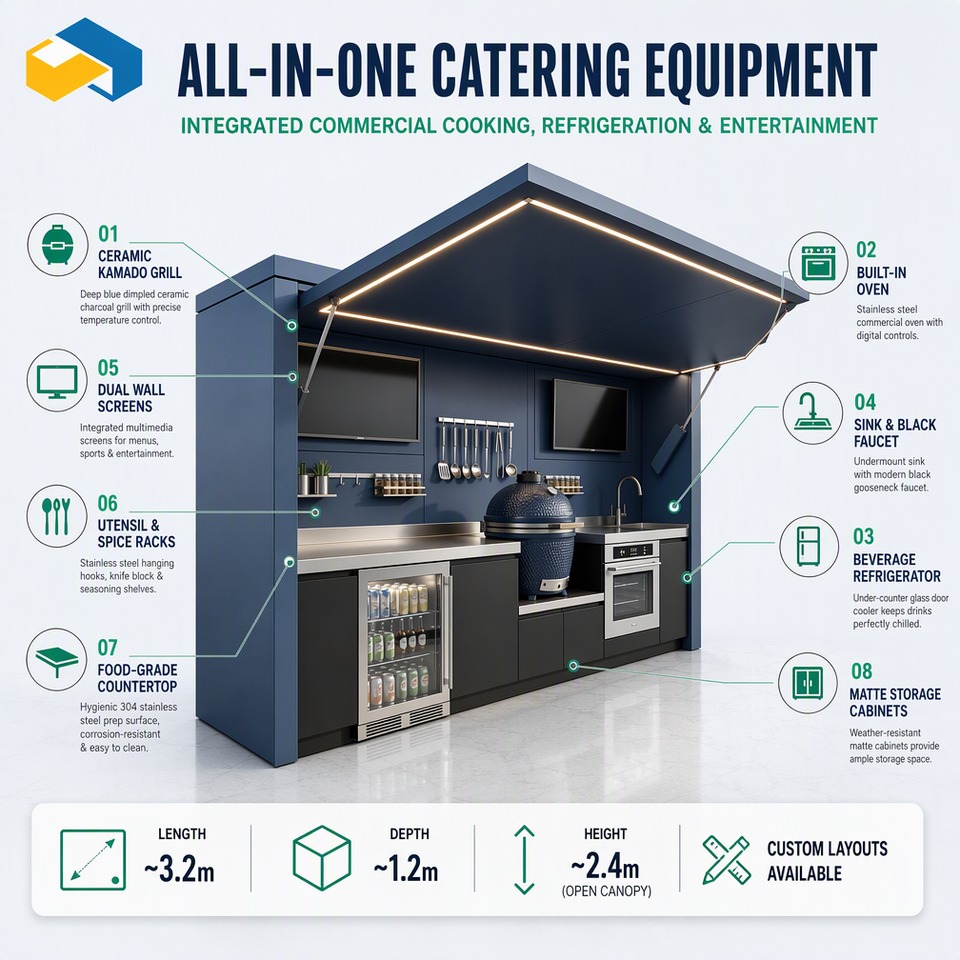 Latest 304 Stainless Steel Outdoor Kitchen Pod Durable and Sturdy ...