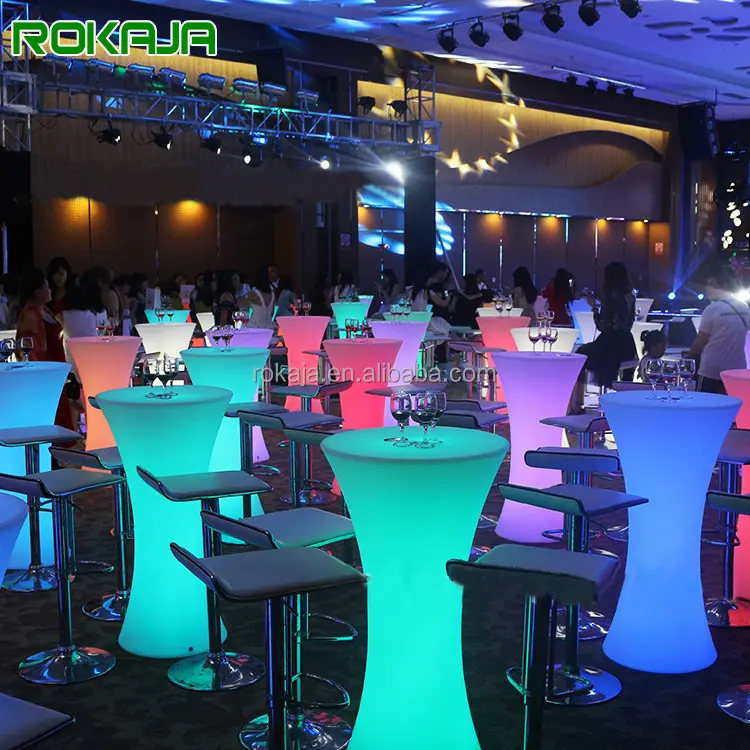 Creative Glowing Led Bar Furniture Light Up Cocktail Table And Chairs Illuminated Waterproof Led Bar Table Led Furniture