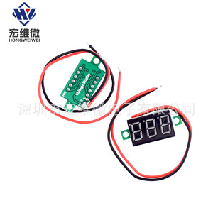 Hw 0.36 นิ้ว โวลต์มิเตอร์แบบดิจิตอล 40V จอแสดงผลดิจิตอล สายสีแดง สำหรับวัดแรงดันไฟฟ้า - Product Image 1