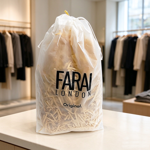 Sacs à cordon personnalisés avec logo imprimé, transparents et givrés, pour vêtements et chaussures, anti-poussière et imperméables - Product Image 3