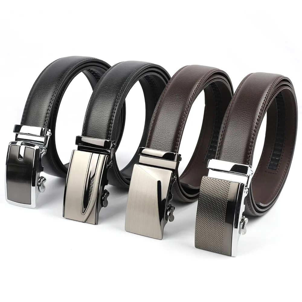 Mens Business Style Belt Black Pu Leather Strap Male Waistband Automatic Buckle Belts For Men Top Quality Girdle Belts For Jeans