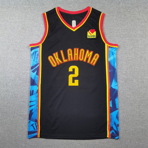 Maillots <span class=keywords><strong>de</strong></span> <span class=keywords><strong>basket</strong></span>-ball brodés et gaufrés en gros Thunder Jersey 2 Gilgeous 7 Holmgren – Hauts <span class=keywords><strong>de</strong></span> sport - Product Image 4