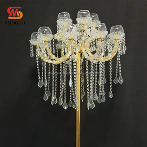 เชิงเทียนคริสตัลโลหะทรงสูง 120 ซม. จากโรงงานโดยตรง สำหรับตกแต่งงานแต่งงาน - Product Image 4