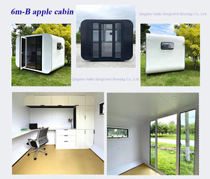 Cabine de bureau modulaire préfabriquée Apple Cabin noire de 3 m pour hôtel, entrepôt et immeuble de bureaux - Product Image 2
