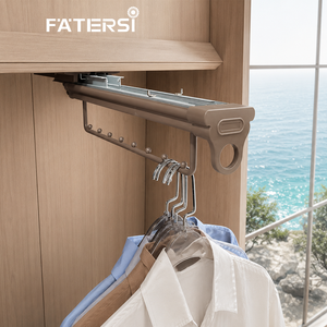 Organisateur de vêtements carré moderne FATERSI 2026 avec fermeture douce, étagère coulissante et crochets métalliques – Rangement de garde-robe en gros - Product Image 5