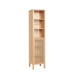 Venta caliente de gran capacidad de bambú multifuncional gabinete de almacenamiento de muebles para baño sala de estar