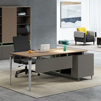 Bureau debout moderne de luxe en chêne et MDF, assemblage facile, qualité supérieure, marque ML, garantie 3 ans