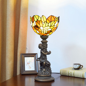 Lámpara de cristal de colores para niño pequeño europeo Vintage hoja de arce cúpula de granja E26 habitación <span class=keywords><strong>restaurante</strong></span> Bar decoración de escritorio dormitorio cabecera - Product Image 1