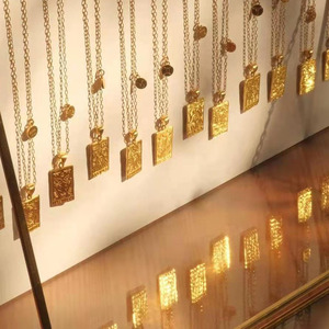 Moon Star personalizzato amuleto rettangolo moon star 12 collana con tarocchi con pendente zodiacale - Product Image 3