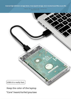 Casing Hard Drive Eksternal SATA 2.5 Inch ke USB 3.0, Portable SSD HDD Mobile Disk Box, Caddy Hard Drive Laptop