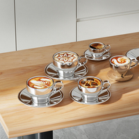 HIGHWIN Ensemble de tasses à expresso isolées à double paroi et à capacité multiple Tasse à café en acier inoxydable de qualité alimentaire