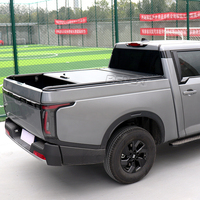 Couverture de benne rigide rétractable en alliage d'aluminium noir pour pick-up 4x4, sans perçage, verrouillable, étanche