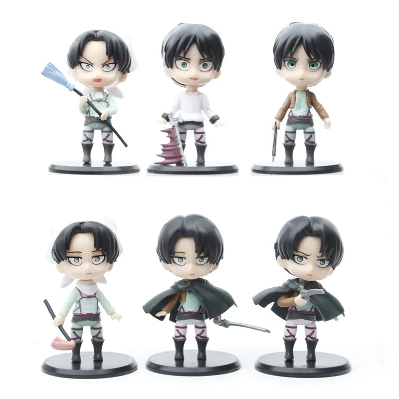 Venta caliente Anime Attack On Titan Figuras Eren Mikasa Levi Decoración Modelo Figuras