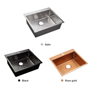 Fregadero portatiledes cocina de un solo baño de oro rosa de 1,8 mm de acero inoxidable 304 y filtro utilizado para el fregade - Product Image 3