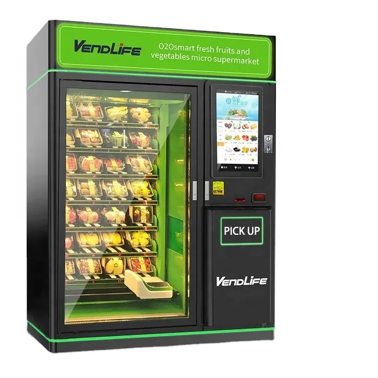 آلة بيع منتجات الزراعة من Vendlife آلة لبيع البطاطس الطازجة والبصل والثوم والجزر مع معدات ثلاجة