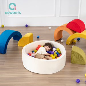 Asweets Espaces de jeu modernes élégants pour intérieur, tons chauds adaptés à toutes les pièces, fosse à balles ronde en mousse pour enfants - Product Image 2