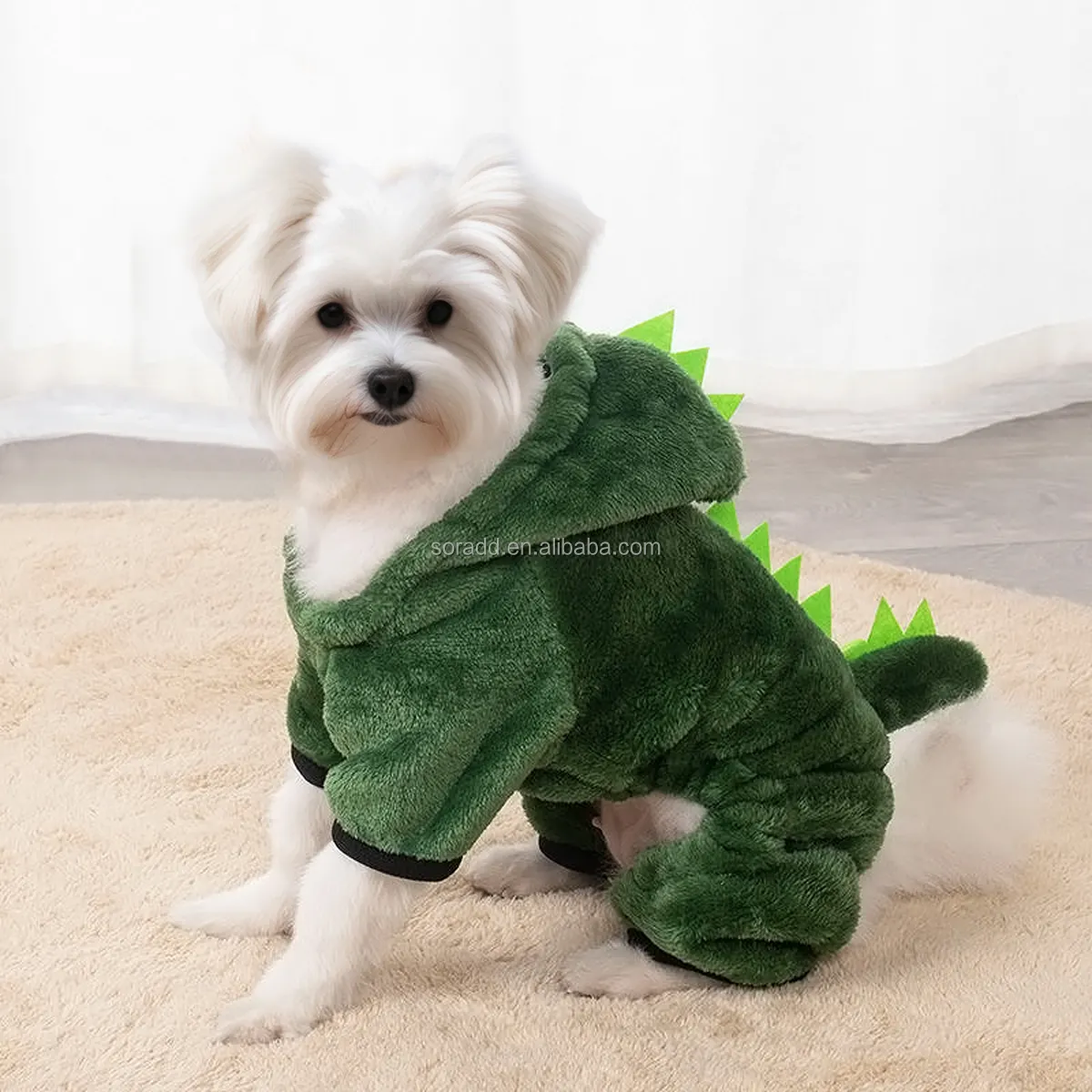 Natale dinosauro cane maglione a quattro zampe Pet pigiama autunno inverno caldo felpa con cappuccio per cani Costume di Halloween