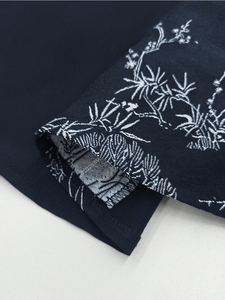 Abaya Moderna y Elegante para Mujer, Ropa Islámica Tradicional de Lujo de Dubái, Estampado Floral Negro Hecho a Mano, Poliéster, Primavera Verano - Product Image 3