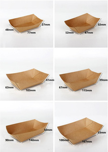 Caixa De Barco De Papel Kraft Descartável Bandeja De Papel Churrasco À Prova De Óleo Hambúrguer Batatas Fritas Frango Frito e Prato De Lanche Bandejas De Comida - Product Image 5