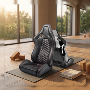 เบาะนั่งรถแข่งแบบปรับเอนได้ รุ่น Luxury Ace FRP PU Leather Sport Full Bucket Racing Reclining Seat พร้อมที่ปรับเอนแบบปรับได้ ใช้ได้กับรถทั่วไป SCCUS ACE-PU - Product Image 1