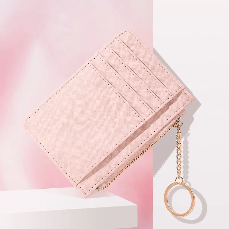 2024 New Fashion Zipper Pocket Wallet Bags Korean Style Men Card Holder Wallet Mini Keychain Small Wallets For Unisex Wholesale