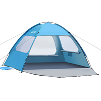 Tenda Pantai Anti Air UPF50+ Desain Luas untuk 3-4 Orang, Cocok untuk Aktivitas Luar Ruangan