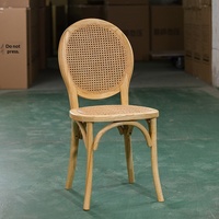 Chaises de salle à manger vintage en bois massif avec dossiers : Chaises modernes et minimalistes pour la maison, chambre, balcon, salle à manger, mariage, en osier