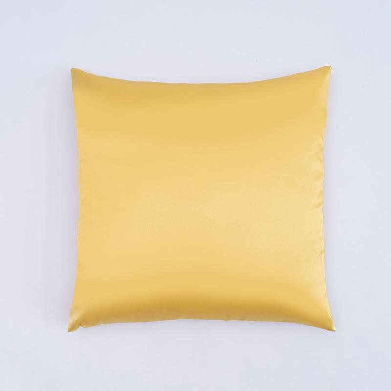หมอนรองหลังผ้าไหมสีเหลืองขิง 19momme
