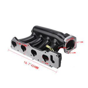 Colector de Admisión 6.02 153mm de Aluminio Negro para Honda Civic K20Z FN2, Modelo de Mejora y Adaptación - Product Image 2
