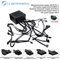 Alimentation électrique pour ordinateur de bureau et serveur 600W entièrement modulaire 80 Plus Gold en stock