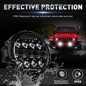 Led <b>Driving</b> <b>Light</b> 7 Inch Round With Drl Lens Type 6000 Lm 6000K 12V 55W Universal Fit For Retrofit Upgrade - Product Image 5