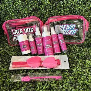Kit DE APLICACIÓN DE Peluca de paquete de instalación de pegamento de Peluca de encaje con bolsa transparente de PVC de tamaño de viaje - Product Image 1