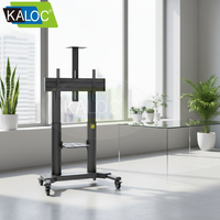KALOC Vente directe d'usine AF80B Support TV mobile réglable en hauteur compatible avec les téléviseurs de 65 à 100 pouces, chariot de transport AV