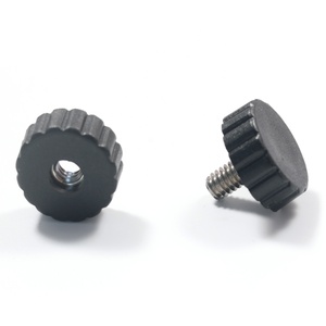 Tornillo de Mariposa de Polipropileno 3/8-16 M6 1/4 TPI 20, Negro, con Perilla de Plástico PP - Product Image 2